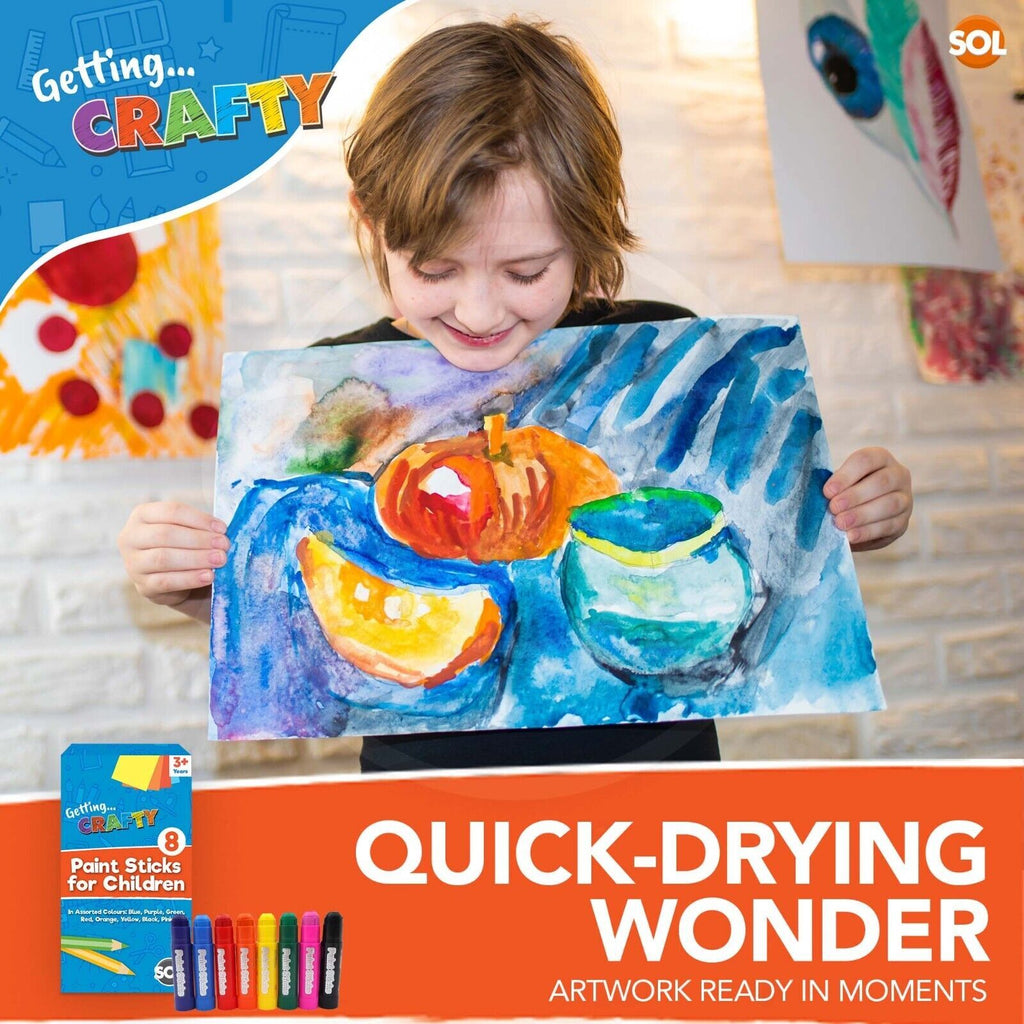8-24PK Paint Sticks for Kids Children Assorted Colours Painting Arts Crafts Set