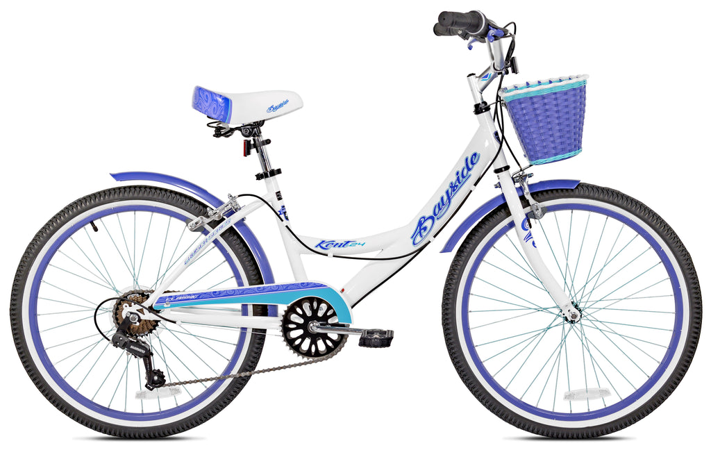 24" Kent Bayside Multi-Speed Girl'S Bike, White/Purple, Ages 12+ Years