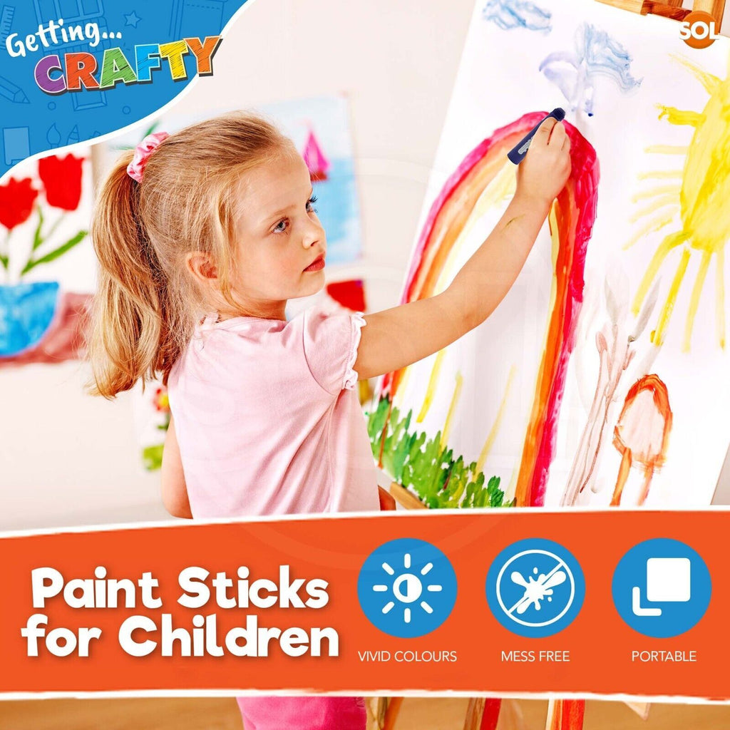 8-24PK Paint Sticks for Kids Children Assorted Colours Painting Arts Crafts Set