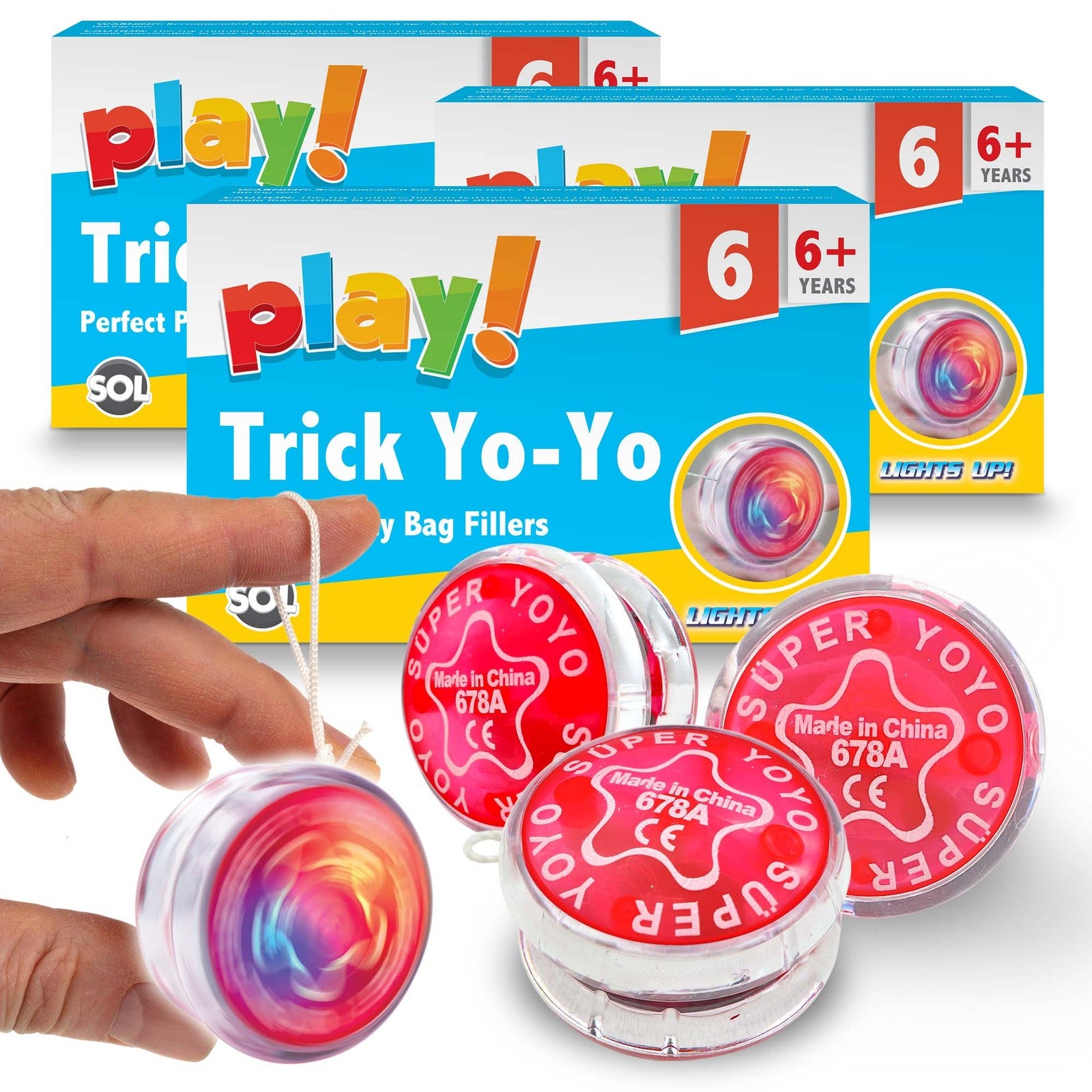6-24 Professional Yoyo Light up Spinner Toy Pro Trick Flashing Clutch Yo Yo Kids